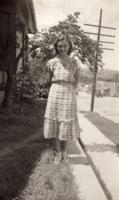 Betty June Siros outside Stoecker house in Prescott Arizona